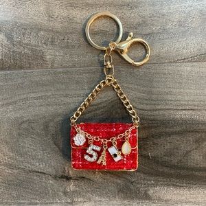 NEW Red Purse Shape Decorative Bag Charm / Keychain - Non-Branded